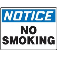 Accuform MSMK818XL 18"" x 24"" OSHA Notice Smoking Control Sign: No Smoking, Aluma-Lite
