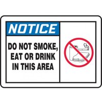 Accuform MSMK824XP 10"" x 14"" ANSI Notice Safety Sign: Do Not Smoke Eat Or Drink In This Area (Graphic), Accu-Shield