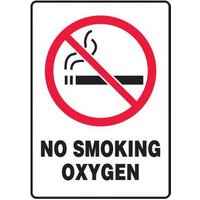 Accuform MSMK936XT 10"" x 7"" Smoking Control Sign: No Smoking - Oxygen, Dura-Plastic