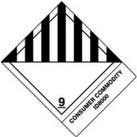 Accuform MSS909 4"" x 4-3/4"" Proper Shipping Name Label: Hazard Class 9 - Miscellaneous Dangerous Goods ID8000 Consumer Commodity