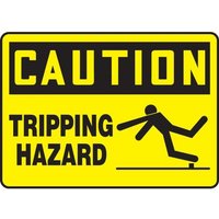 Accuform MSTF616XL 10"" x 14"" OSHA Caution Safety Sign: Tripping Hazard Aluma-Lite