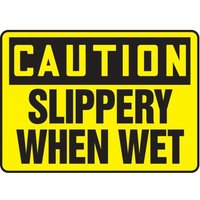 Accuform MSTF624XP 14"" x 20"" OSHA Caution Safety Sign: Slippery When Wet Accu-Shield