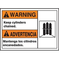 Accuform MTAS300XL 10"" x 14"" Bilingual ANSI Sign - Cylinders Aluma-Lite