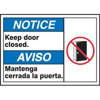 Accuform MTAS802VA 10"" x 14"" Bilingual ANSI Sign - Door Aluminum