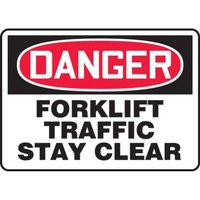 Accuform MVHR011XP 10"" x 14"" OSHA Danger Safety Sign: Forklift Traffic - Stay Clear Accu-Shield