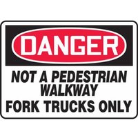 Accuform MVHR111XP 10"" x 14"" OSHA Danger Safety Sign: Not a Pedestrian Walkway - Fork Trucks Only Accu-Shield