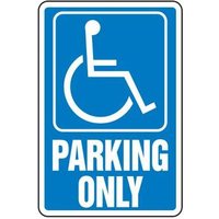 Accuform MVHR452XP 18"" x 12"" Safety Sign: Handicapped Parking Only (Wheelchair Graphic) Accu-Shield