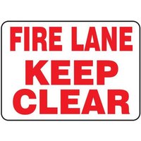 Accuform MVHR498VP 10"" x 14"" Fire Lane Safety Sign: Keep Clear Plastic