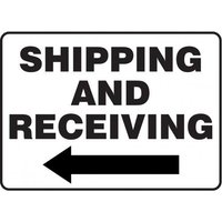 Accuform MVHR571VA 10"" x 14"" Safety Sign: Shipping and Receiving (Left Arrow) Aluminum
