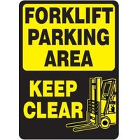 Accuform MVHR578XP 14"" x 10"" Forklift Parking Area Safety Sign: Keep Clear Accu-Shield