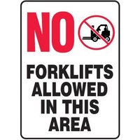 Accuform MVHR579VP 14"" x 10"" Safety Sign: No Forklifts Allowed in This Area Plastic