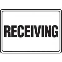 Accuform MVHR585VS 14"" x 20"" Safety Sign: Receiving Adhesive Vinyl