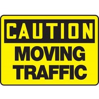 Accuform MVHR616VS 10"" x 14"" OSHA Caution Safety Sign: Moving Traffic Adhesive Vinyl