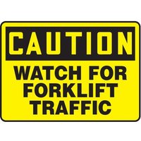Accuform MVHR633VP 10"" x 14"" OSHA Caution Safety Sign: Watch for Forklift Traffic Plastic
