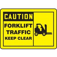 Accuform MVHR655XP 10"" x 14"" OSHA Caution Safety Sign: Forklift Traffic - Keep Clear Accu-Shield