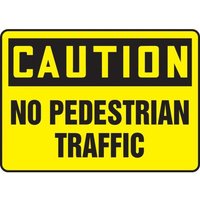 Caution Sign, 10 in Height, 14 in Width, Vinyl, Rectangle, English