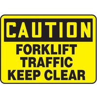Accuform MVHR694XL 10"" x 14"" OSHA Caution Safety Sign: Forklift Traffic - Keep Clear Aluma-Lite