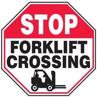 Accuform MVHR939XT 12"" x 12"" Stop Safety Sign: Forklift Crossing