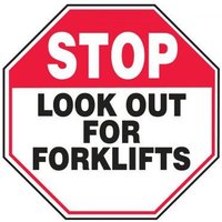 Accuform MVHR949XL 18"" x 18"" Aluma-Lite Stop Safety Sign: Look Out for Forklifts