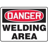 Accuform MWLD017VA 10"" x 14"" Aluminum OSHA Danger Safety Sign: Welding Area English