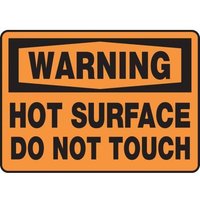 Accuform MWLD306XV 10"" x 14"" Adhesive Dura-Vinyl OSHA Warning Safety Sign: Hot Surface - Do Not Touch