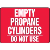 Accuform MWLD510XP 10"" x 14"" Accu-Shield Cylinder & Compressed Gas Sign: Empty Propane Cylinders - Do Not Use