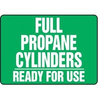 Accuform MWLD512XP 10"" x 14"" Accu-Shield Cylinder & Compressed Gas Sign: Full Propane Cylinders - Ready for Use