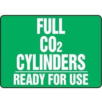 Accuform MWLD516VA 10"" x 14"" Aluminum Cylinder & Compressed Gas Sign: Full CO2 Cylinders - Ready for Use