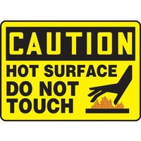 Accuform MWLD608XP 10"" x 14"" Accu-Shield OSHA Caution Safety Sign: Hot Surface - Do Not Touch
