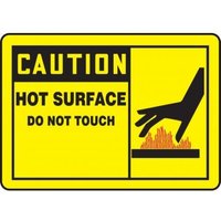 Accuform MWLD609XL 10"" x 14"" Aluma-Lite OSHA Caution Safety Sign: Hot Surface - Do Not Touch