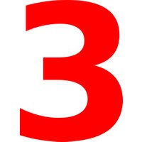 Accuform NAM2363RD 4"" Magnetic Character: Individual Red Number 3