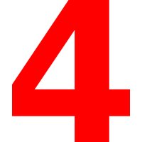 Accuform NAM2144RD 2"" Magnetic Vinyl Magnetic Characters: Individual Number 4 Red