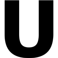 Accuform NAM214UBK 2"" Magnetic Vinyl Magnetic Characters: Individual Letter U Black