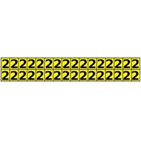 Accuform NCH6002YL 5/8"" Adhesive Vinyl - Black On Yellow Individual Number Markers Number 2