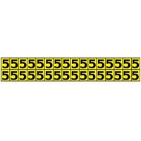 Accuform NCH6005YL 5/8"" Adhesive Vinyl - Black On Yellow Individual Number Markers Number 5