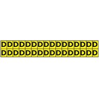 Accuform NCH601DYL 1"" Adhesive Vinyl - Black On Yellow Individual Letter Markers Letter D