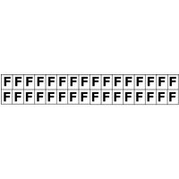 Accuform NCH601FWT 1"" Letter Marker ""F"" Adhesive Vinyl Black on White