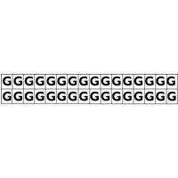 Accuform NCH600GWT 5/8"" Letter Marker ""G"" Adhesive Vinyl Black on White