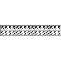 Accuform NCH601SWT 1"" Adhesive Vinyl - Black On White Individual Letter Markers Letter S
