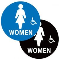 Accuform PAD716BK 12"" Diameter ADA Braille Tactile Sign ""Women"" Restroom Door Wheelchair Accessiblesible Graphic, Plastic