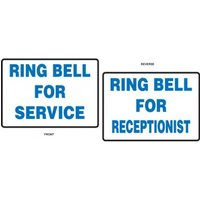 Accuform PAT202 3-1/2"" x 5"" Tabletop Safety Sign: Ring Bell for Service