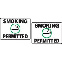 Accuform PAT230 3 1/2"" x 5"" Tabletop Sign: Smoking Permitted