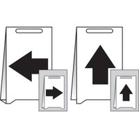Accuform PFE490 20"" x 12"" Reversible Fold-Up Floor Sign: Arrow