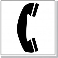 Accuform PSG321SL 3"" x 3"" Engraved Accu-Ply Sign: Telephone (Symbol) Black Letters on Silver