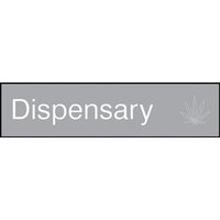 Accuform PSG601GY 3"" x 12"" Engraved Accu-Ply Sign: Dispensary White Letters on Gray