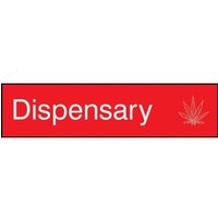 Accuform PSG601RD 3"" x 12"" Engraved Accu-Ply Sign: Dispensary White Letters on Red