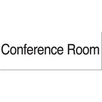 Accuform PSG800BK 3"" x 8"" Engraved Accu-Ply Facility Sign: Conference Room White Letters on Black