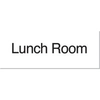 Accuform PSG816BK 3"" x 8"" Engraved Accu-Ply Sign: Lunch Room White Letters on Black