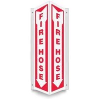 Accuform PSP629 3D 24"" x 4"" Panel Projection Sign: Fire Hose Down Arrow