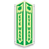 Accuform PSP806 3D 18"" x 4"" Panel Projection Lumi-Glow Safety Sign: Eye Wash